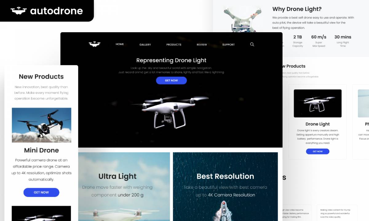 BWA - Wordpress Drone Website Figma Template