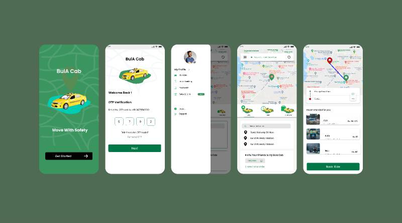 Cab Taxi Figma Mobile App