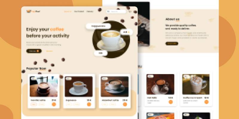 Cafe Street - E Commerce Landing Page Figma Website Template
