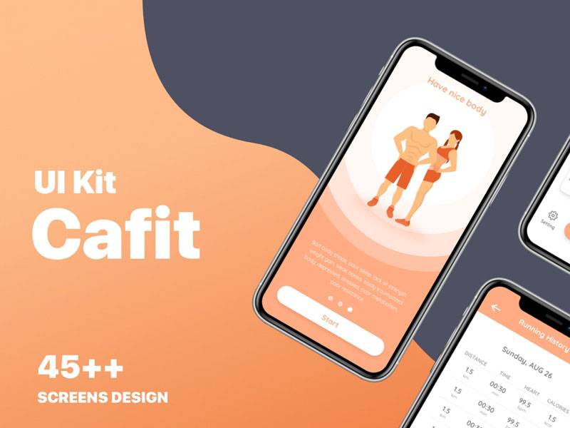 Cafit – Workout UI Kit figma templates