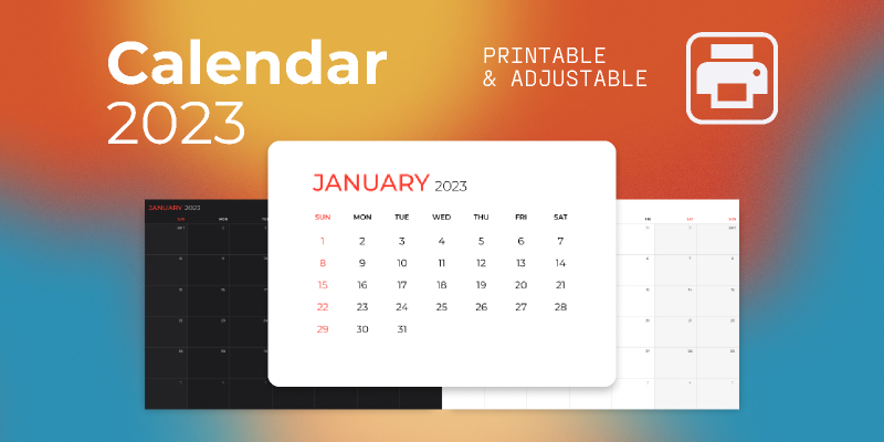 Calendar 2023 (A4/A3) Printable.