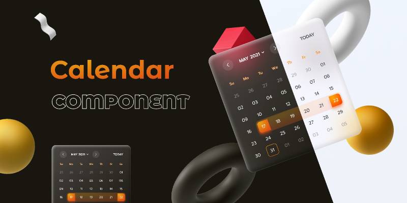 Calendar Component Figma 3D Design