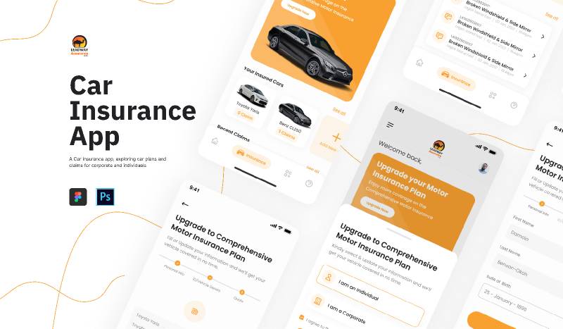 Car Insurance App Figma Mobile Template