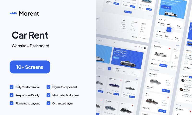 Car Rent Website Design - Pickolab Studio Figma Mobile Template