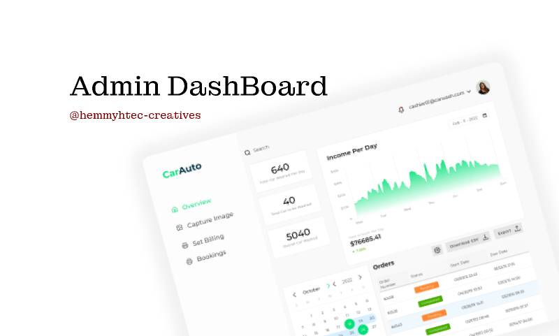 CarAuto Admin Dashboard Figma Website Template