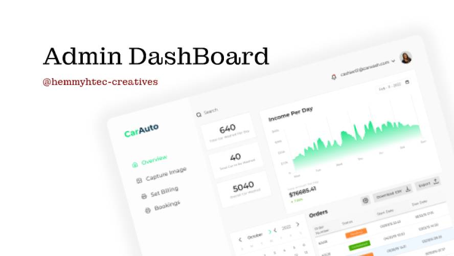 CarAuto Admin Dashboard Figma Website Template
