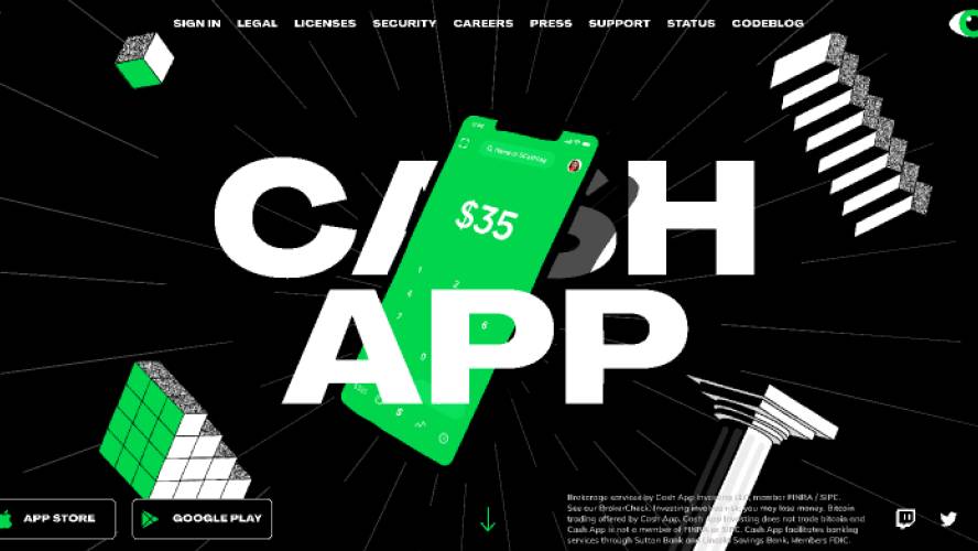 Cash App Landing Page Website Clone Figma Template