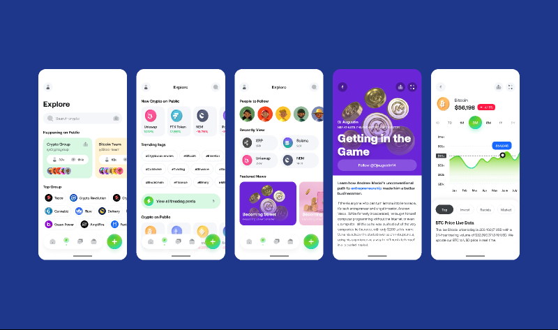 CCom - Crypto Community App UI Kit Figma Free Download