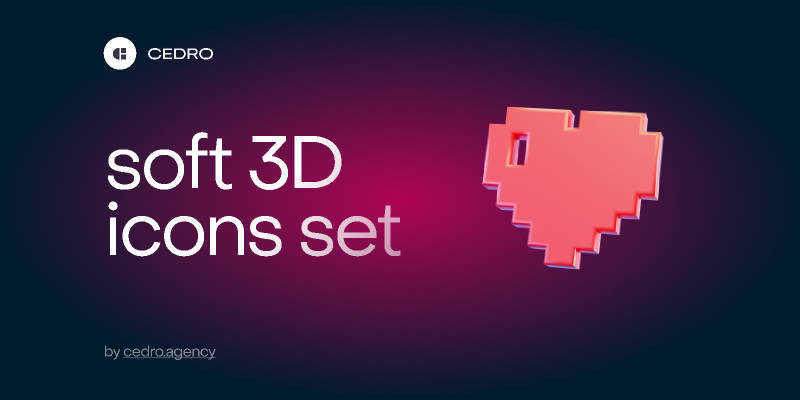 Cedro soft 3D icons set Figma Free Download