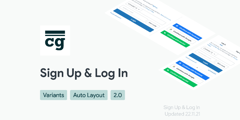 CGP Sign Up & Log In Figma Free Ui Kit