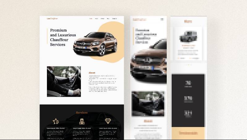 Chaffeur Landing Template design Figma Template