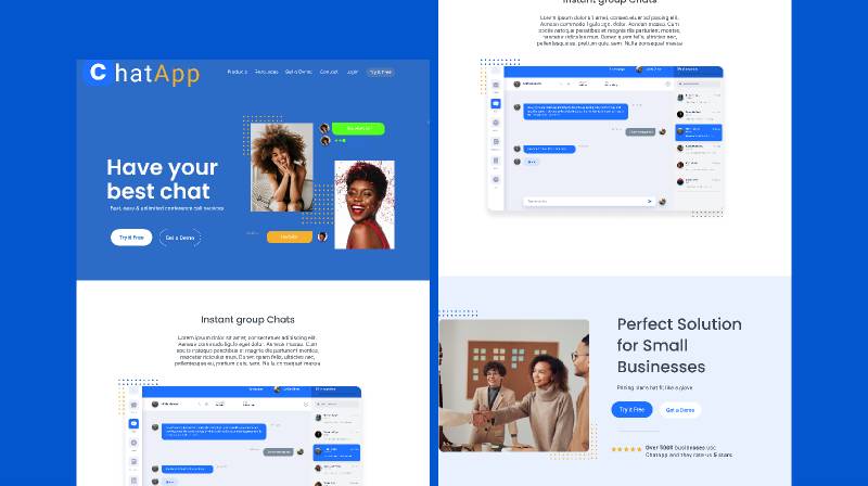 Chat App Homepage Design Figma Template