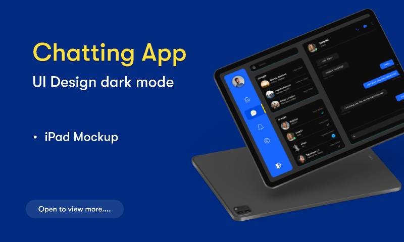 Chatting app UI dark mode Figma Template