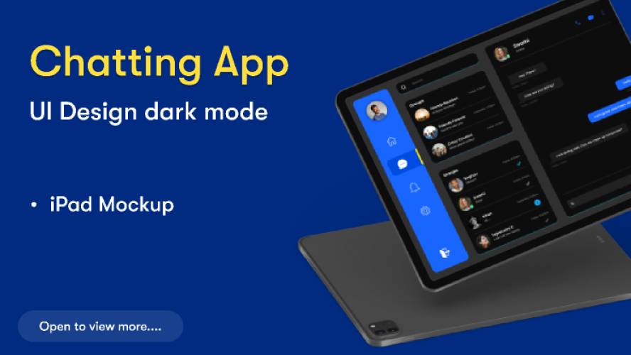 Chatting app UI dark mode Figma Template