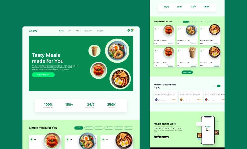 Chow Restaurant Figma Landing Page