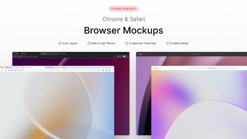 Chrome & Safari Browser Mockups Figma Free Resource