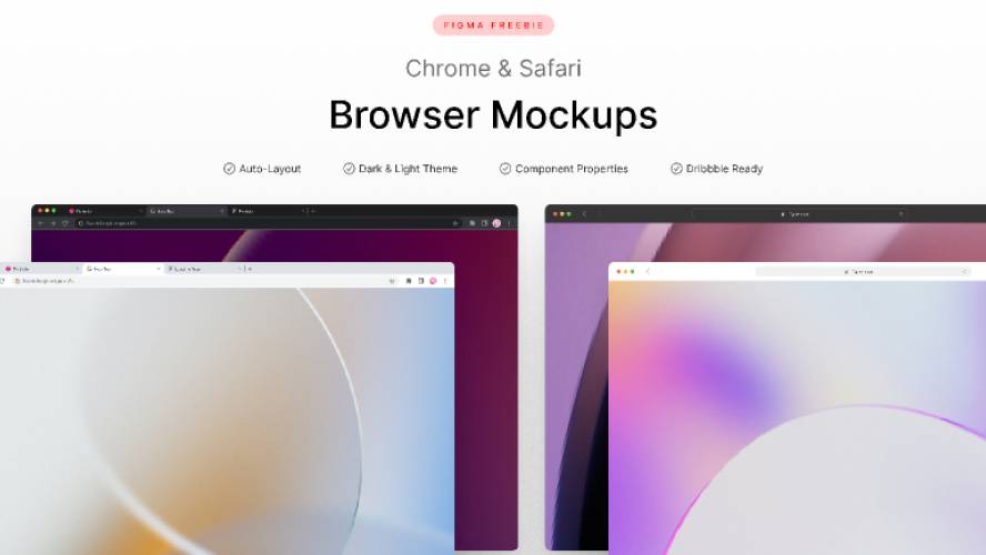 Chrome & Safari Browser Mockups Figma Free Resource