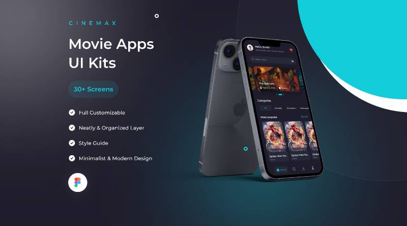 Cinemax - Movie Apps UI Kit Figma Template