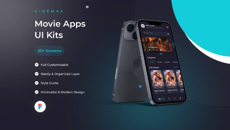 Cinemax - Movie Apps UI Kit Figma Template