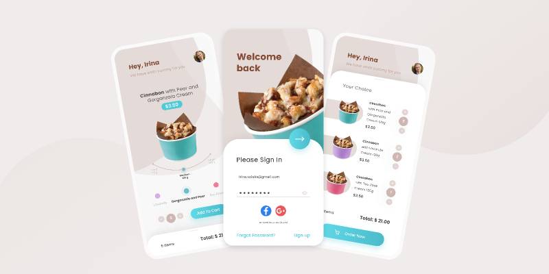 Cinnabon Cake App Mobile Design Figma Template