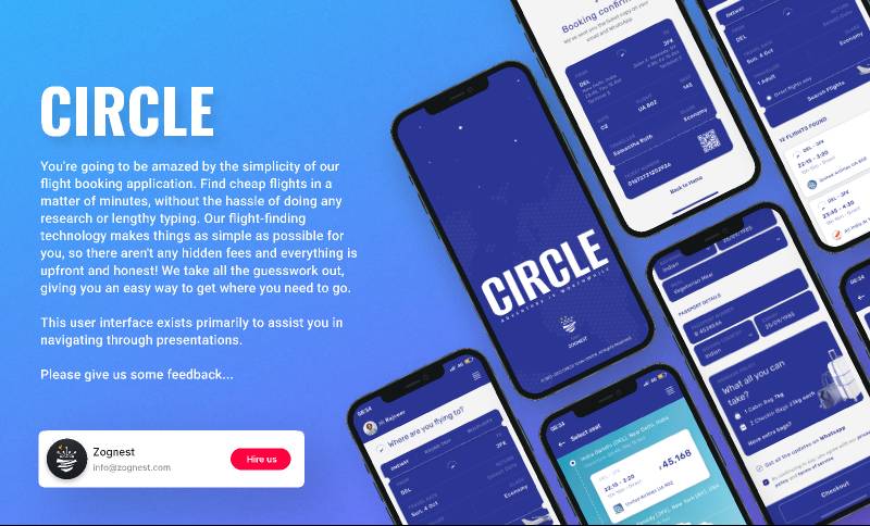 Circle Flight Booking Mobile Figma Template