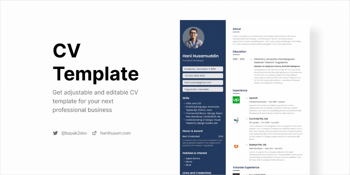 Clean Resume CV Figma Template