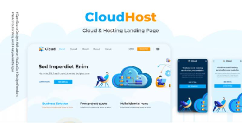 Cloud Hosting Landing Page Figma Template