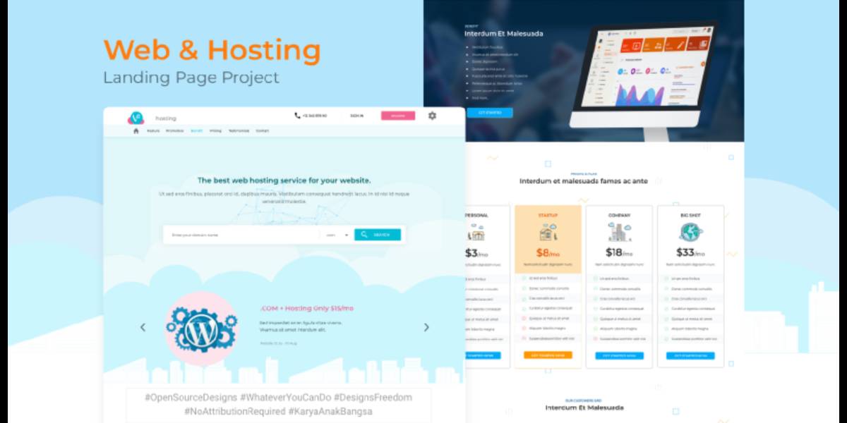 Cloud Hosting Landing Page Figma Website Template