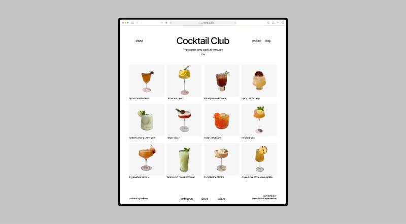Cocktail Club Landing Page Figma Website Template