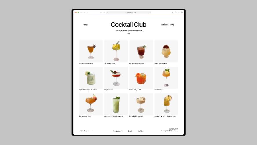 Cocktail Club Landing Page Figma Website Template