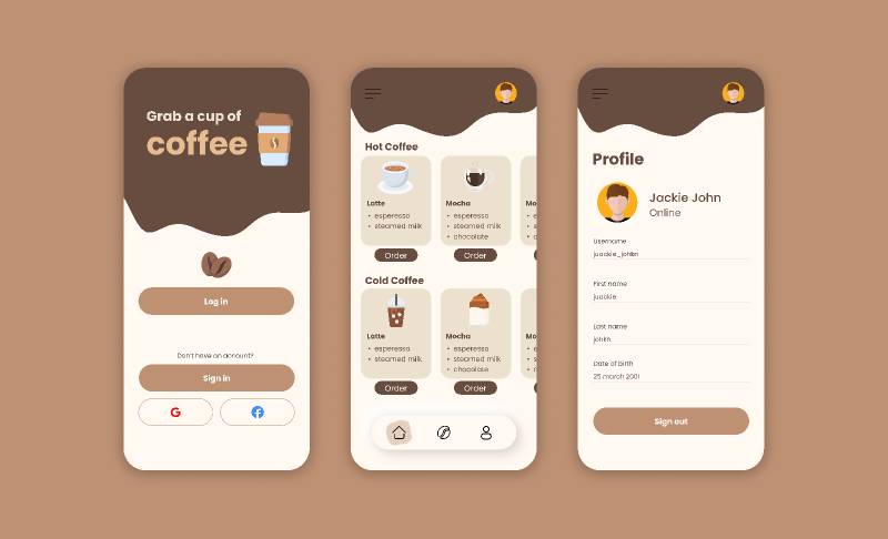 Coffe shop App - Figma Mobile Template