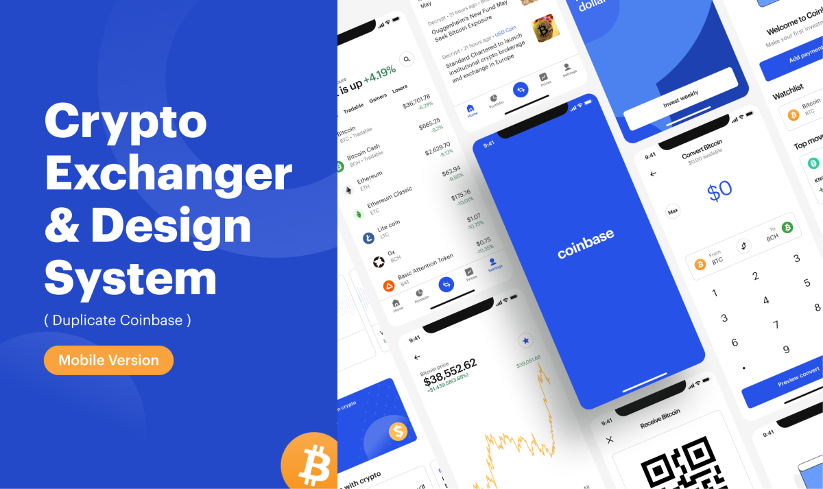 Coin Base Mobile App Clone & Design System