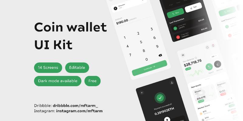 Coin wallet UI Kit Figma Template