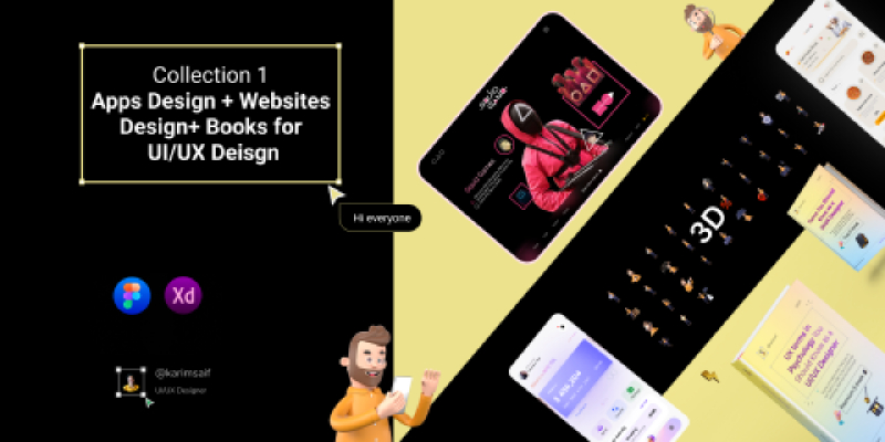 Collection Apps And Websites & 3D packages & Free Books Figma Template