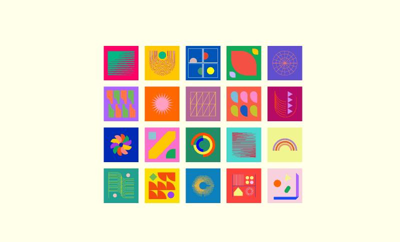 Colorful Geometric Shapes Figma Template
