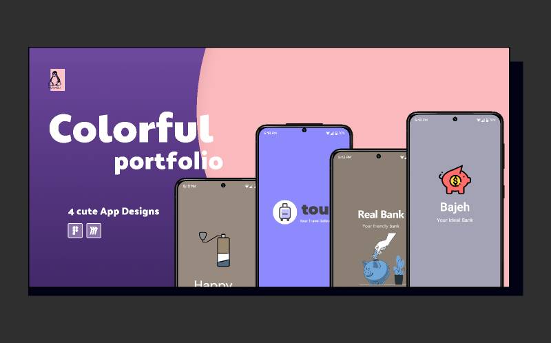 Colorful Portfolio Figma Mobile Template