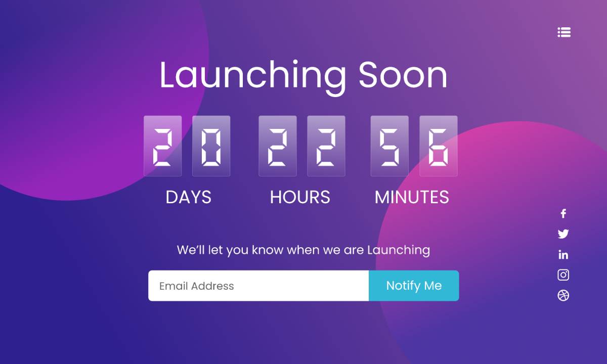 Coming Soon Landing Page Design Figma Template