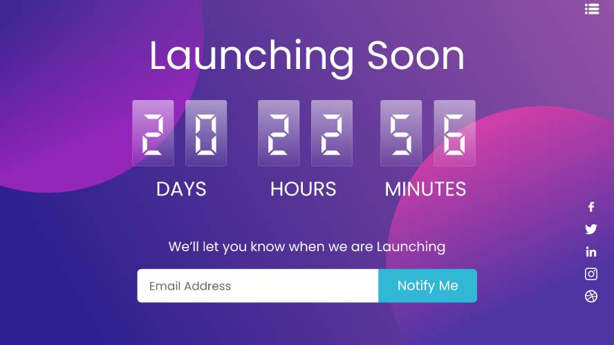 Coming Soon Landing Page Design Figma Template