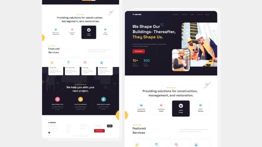 Construction Landing Page Figma Website Template