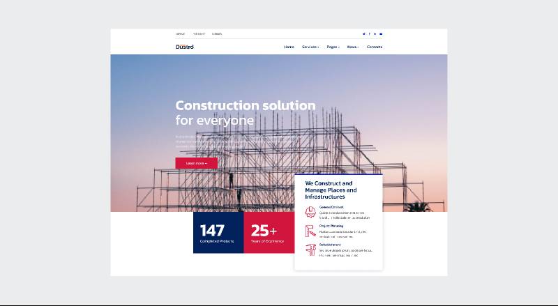 Construction Website Figma Ui Kit Free Download
