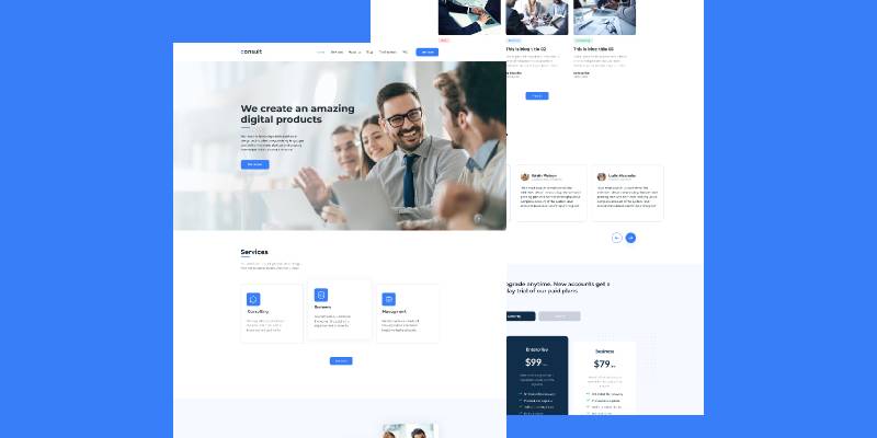 Consult - Free Figma Landing Page UI Kit