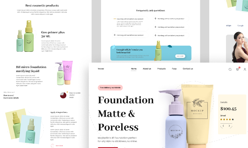 Cosmetics Figma landing page template