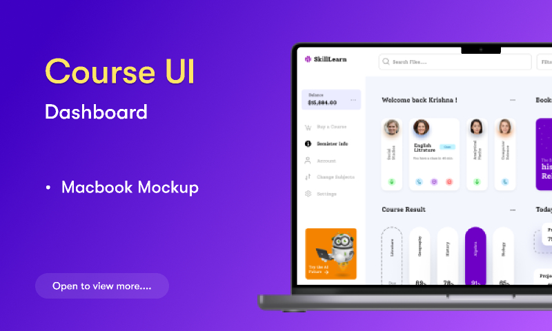 Course dashboard UI Figma Template