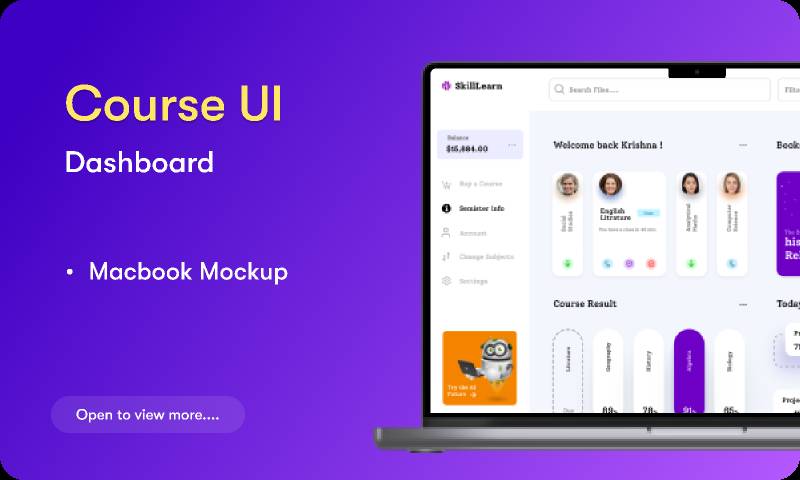 Course dashboard UI Figma Ui Kit