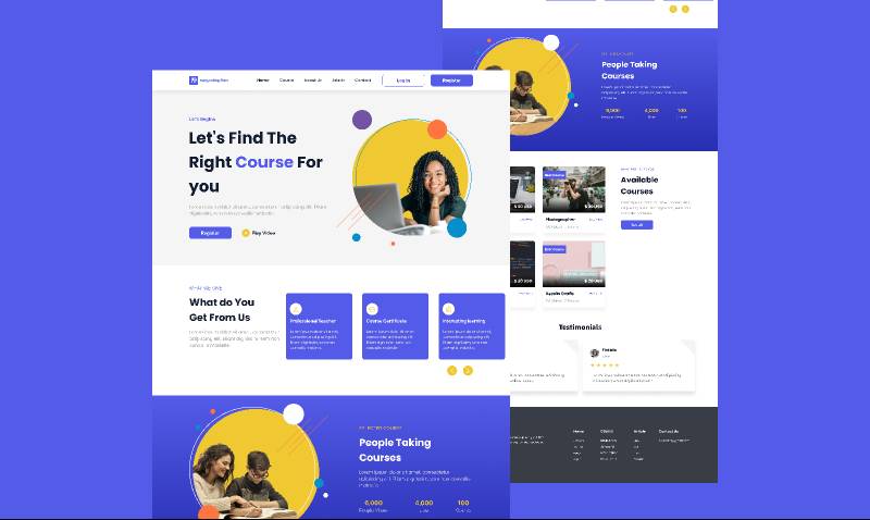 Course Simple landing page figma template