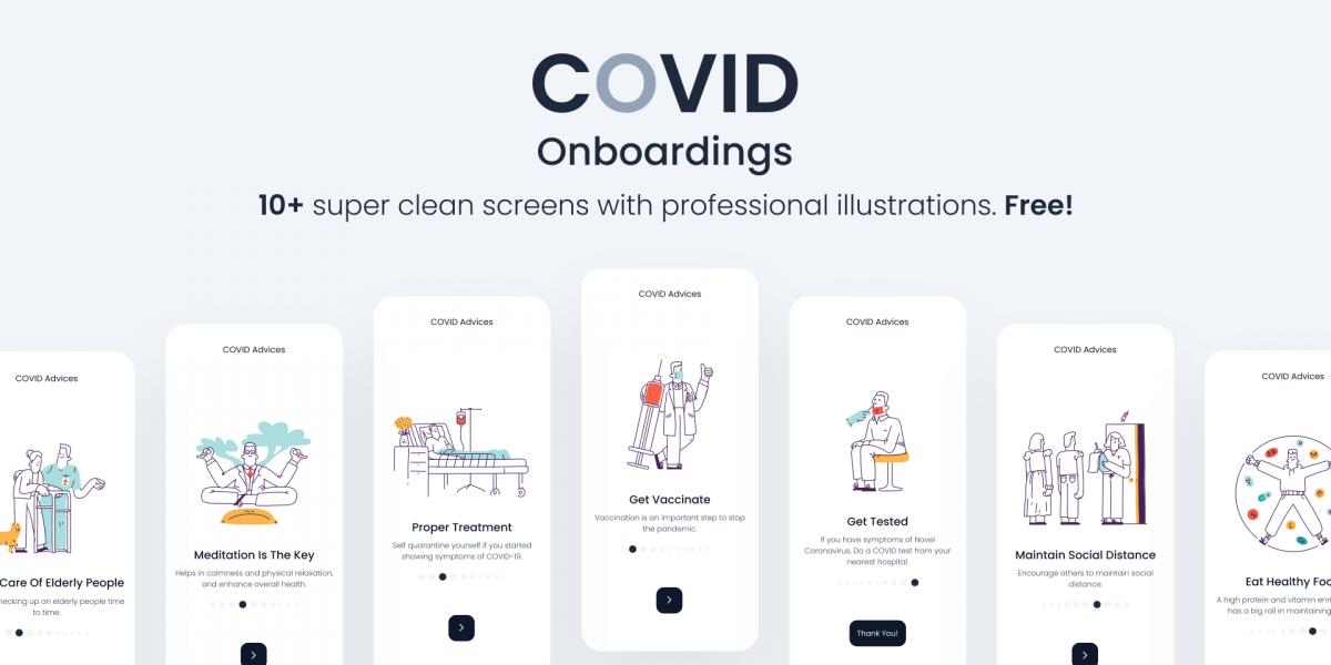 Covid Advices Onboarding Screens Figma app mobile