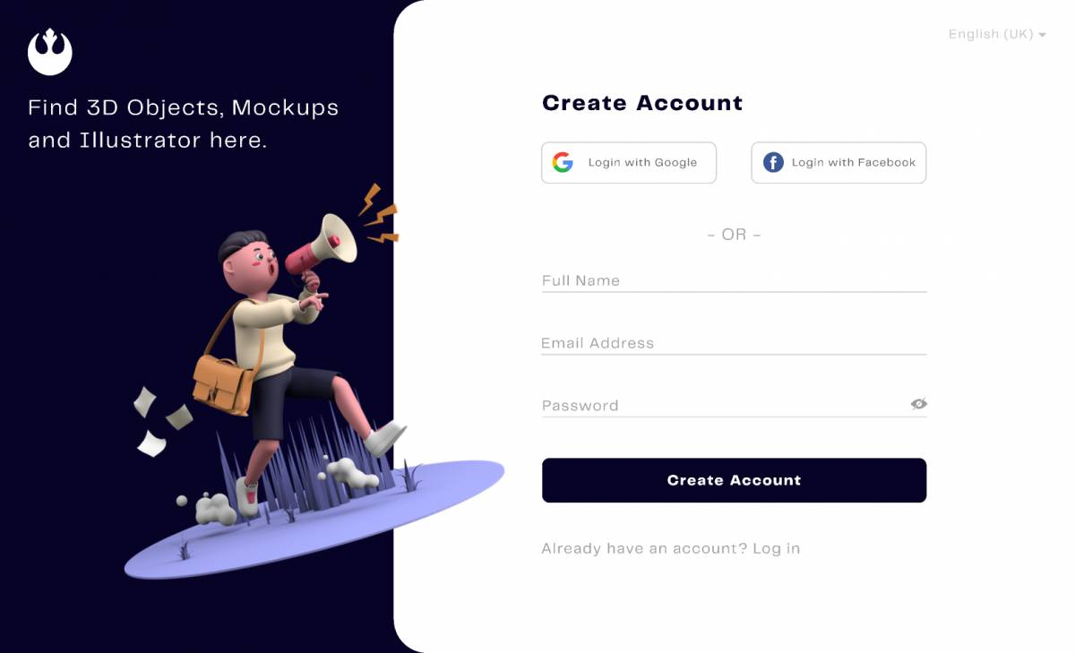 Create Account Figma Free Template