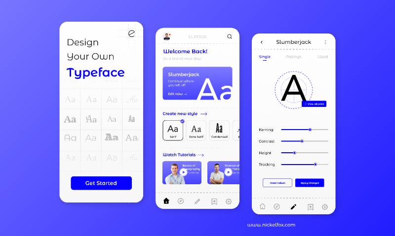 Create your own Typeface - App Concept Figma Template