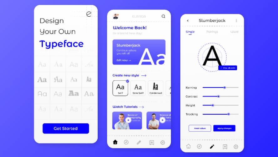 Create your own Typeface - App Concept Figma Template