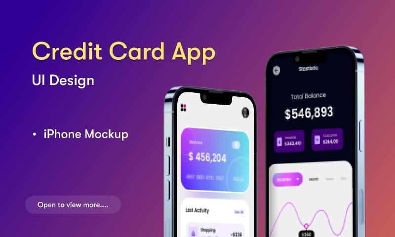 Credit Card Manager app Figma Mobile Template